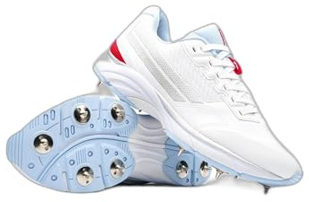 Gray-Nicolls Velocity 5.5 Spiked Cricket Shoes, Sky White, 10 UK