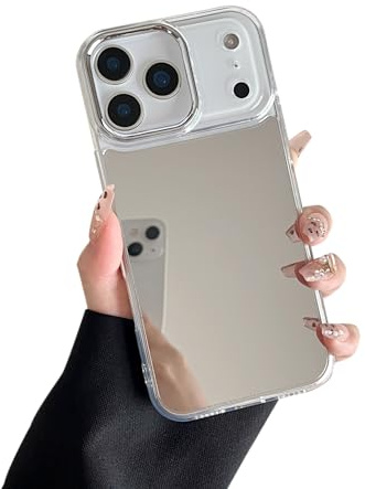 ZTOFERA for iPhone 17 Pro Max Case,Cute Makeup Mirror Design,Clear | Glossy Hard Back with Clear Soft Bumper,Slim Fit,Aesthetic Girly Chic Design,Gifts for Women and Girls