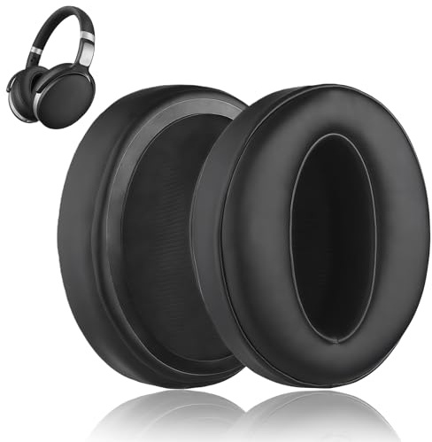 Dupoem Ersatz-Ohrpolster aus Schaumstoff, kompatibel mit Sennheiser HD4.50, HD4.50BT, HD 4.50BTNC, HD4.50SE, HD450BT, HD350BT, HD4.40BT, HD458BT, Schwarz