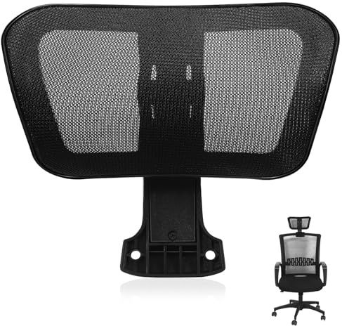 NUOBESTY Adjustable Mesh Office Chair Headrest Seat Pillow for Neck Support Breathable Headrest Attachment for Gaming and Desk Chairs
