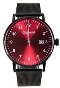 Gigandet Armbanduhr Herren Quarz Schwarz Edelstahl Datum Rot G26-011