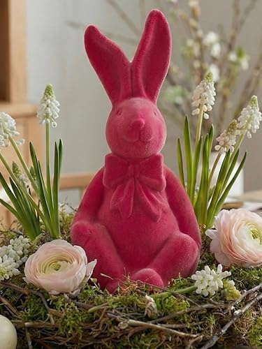 Pommerntraum ® | Dekorationsfigur Wohndekoration Osterdekoration Sammlerfigur Tierfigur Osterhase Hase pink