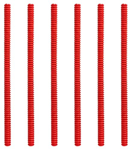 Merzio 6 Pack Silicone Oven Rack Protectors 14 Inches Heat Resistant Oven Shelf Edge Guards Safety Protection Bracket Protective Covers Baking Edge Shields for Protect Against Burns (Red)
