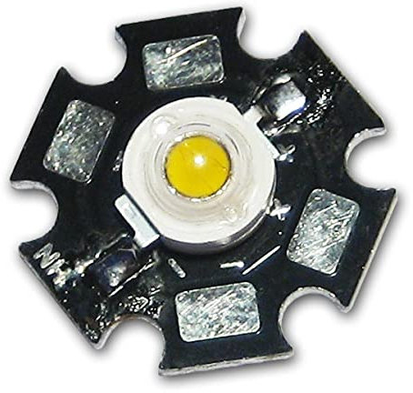 world-trading-net - 5 Stück Highpower LED 1W warmweiß, superhell, auf Aluminiumplatine, breiter Abstrahlwinkel