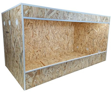 TerraBasic RepCage 120x60x60 OSB Terrarium, Seitenbelüftung, weiße ABS-Kanten