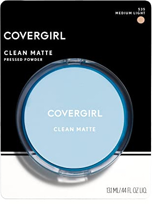 COVERGIRL Clean Matte Pressed Powder, Medium Light 535, 0.35 Oz, Pack of 1 (Packaging May Vary)