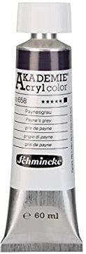 Schmincke - AKADEMIE Acryl color, Paynesgrau in 60 ml-Tube, 23658011, feine Künstler-Acrylfarbe, brillant, hoch lichtecht und kadmiumfrei, für Acrylmalerei, Mixed Media