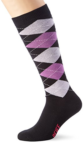 Pfiff 100322 Reitstrumpf karriert, Verstärktes Fußbett, Argyle–Design, Unisex 34-42