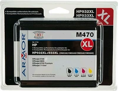 Armor b10306re Ink Cartridge – Ink Cartridges (Black, Cyan, Magenta, Yellow, HP, HP OfficeJet 6100 ePrinter, 6600 H711 a, 6700 Premium H711 N, 7110 Wide Format ePrinter, 7510 Wide for)