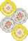 Talking Tables plato grande vendimia con detalle floral en 6 colores diferentes “Truly Scrumptious’ ‘TS4’ Cartón. Multicolor