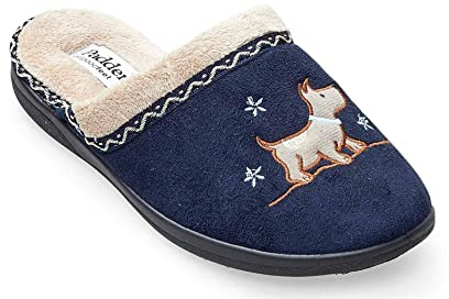 Padders Scotty Wide Fitting Open Back Womens Memory Foam Slippers