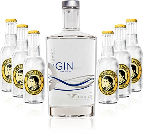 Gin Tonic Set - Organic Gin 0,7l 700ml (40% Vol) + 6x Thomas Henry Tonic Water 200ml inkl. Pfand MEHRWEG