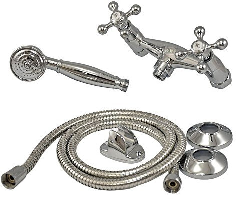 Retro Duscharmatur Duschbatterie Nostalgisch inkl. Brause und Brauseschlauch