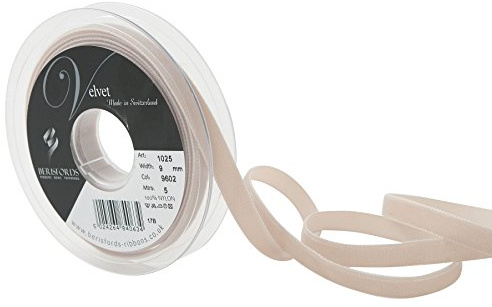 Berisfords Velvet Ribbon Blonde 15mm - Nylon Craft Ribbon for Sewing, Gift Wrapping and Hair Accessories