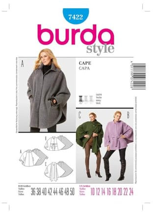 Burda Schnittmuster 7422 Cape,Capa Gr. 36-50