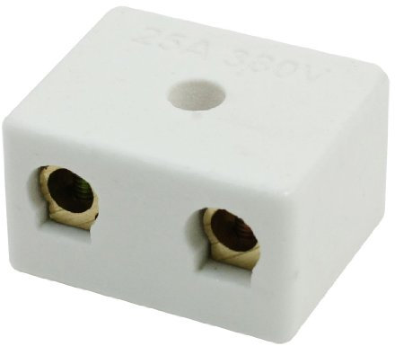 sourcing map 2 Salidas 25A Cerámica Terminal Bloques Alta Temp Cerámica Conectores para Cable eléctrico Cable