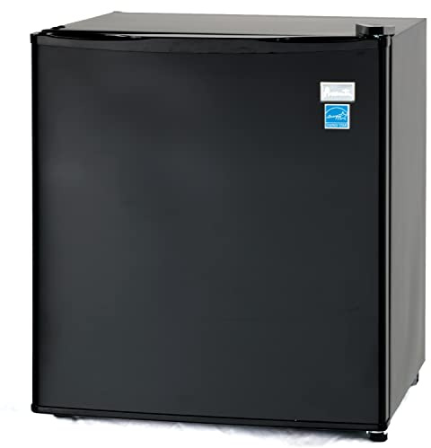 Avanti Mini Fridge Compact Refrigerator for Home Office or Dorm, Reversible Door and Adjustable Shelves, Full Range Temperature Control with Compressor Cooling and Automatic Defrost, 1.7-Cu.Ft., Black