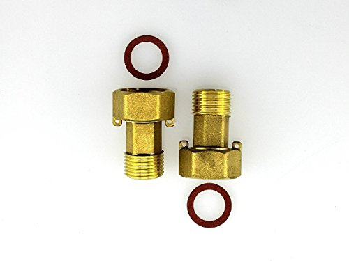 2 x Kompakt Verschraubung Wasserzähler mit Dichtung 1/2 G 3/4