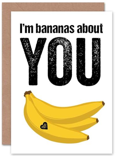Wee Blue Coo VALENTINE BANANAS ABOUT YOU. LOVE ART GREETINGS GREETING CARD GIFT