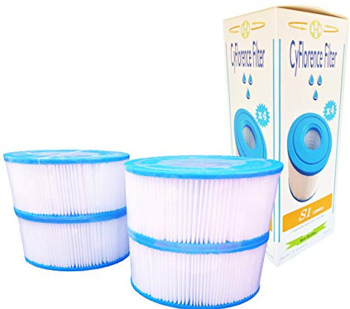 CyFlorence Lot de 4 Filtres Spa Gonflable Intex Type S1 Compatible PureSpa Intex | 4 Cartouches filtrantes Lavables | Protection Anti-microbienne | (H7.3cm D10.8cm D4.2 cm) | Garantie 1 an