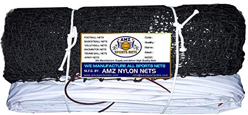 AMZ SPORTS NETS Lawn Tennis Net Tournament Quality with Wire Rope (Black)