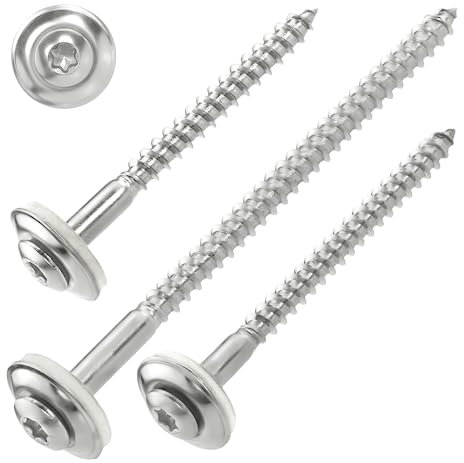 Screw Rebel Viti per lamiere, acciaio inox A2, con rondella di tenuta in EPDM, diametro 15 mm, TX 20, con marchio CE