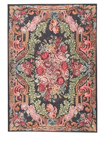 FRAAI | Home & Living Blumen Teppich - Estate Rosen Kelim Gold - 80x150cm