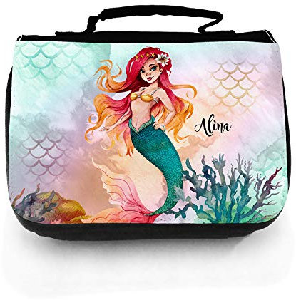 Waschtasche Waschbeutel Meerjungfrau Korallen Kulturbeutel Kosmetiktasche Reisewaschtasche individuellem Wunschnamen wt229 ilka parey wandtattoo-welt®