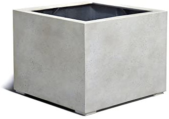 ESCHBACH® Pflanzkübel Low Cube 100 Creme Weiß Quadratisch XXL * 100 x 100 x 60 cm * 10 Jahre Garantie