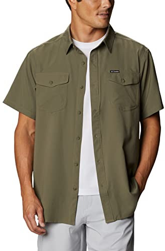 Columbia Hombre Camisa de manga corta, Stone Green, S