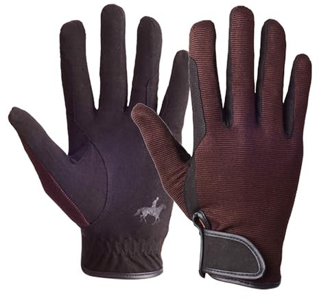 WDEC Guanti da Equitazione, Adulto Unisex, Guanti da Equitazione Traspiranti, Guanti Touch Screen, Usati per Ciclismo, Equitazione e Attività All'aperto (L, marrone)