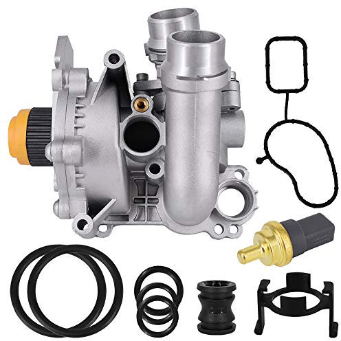 Aluminum Water Pump Assembly Fits for Audi A3 A4 TT VW Tiguan Jetta Golf GTI Eos Beetle CC 2.0T TSI Replaces 06H121026AB 06H121026CQ