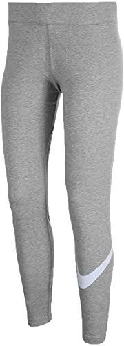 Nike Women's Tight W NSW Essntl Gx HR Lggng Ftra, Dk Grey Heather/White, CZ8528-063, XS