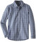 Spring&Gege Jungen Langarm Popeline Button Down Shirt Baumwolle Plaid Uniform Groß Kariert Dress Shirts, Navy blau Gingham, XXL