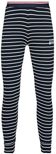 Odlo Kids Funktionsunterwäsche Lange Hose mit Streifen Print Active WARM Originals ECO, Dark Sapphire - odlo Silver Grey, 104