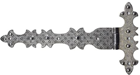KOMBI 4 Stück Scharniere Schmiedeeisen 124 x 68 mm horizontal dekorativ Möbel Befestigung Vintage Antik Rustikal Truhe