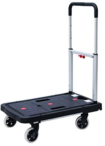 YGCBL Carrello Portaoggetti Multifunzionale, Carrello a Pianale Ribassato Pieghevole in Lega Di Alluminio Installazione Gratuita Carrello Portabagagli Portatile Ultraleggero Muto da Viaggio D'Affari