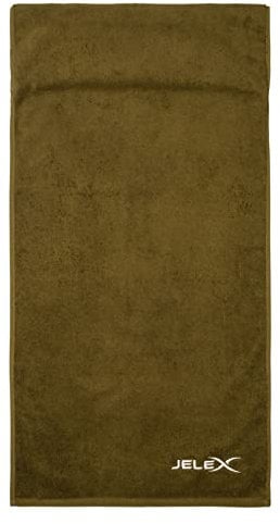 JELEX 100FIT Fitness Handtuch aus Baumwolle, mit Antirutsch-Schutz und Reißverschlusstasche aus Mesh-Material. Maße: 90 x 45 cm, in Schwarz, Royalblau, grau, türkis, armygrün und rosa (Armygrün)