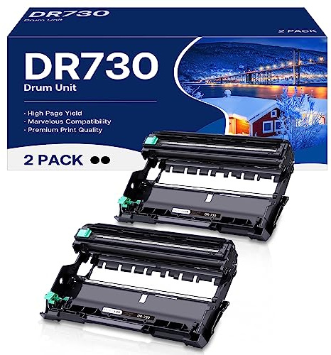 MCYCOLOR Compatible DR730 Drum Unit Replacement for Brother DR-730 DR 730 to Use with MFC-L2710DW MFC-L2750DW HL-L2395DW HL-L2370DW HL-L2350DW HL-L2390DW DCP-L2550DW Printer (2 Pack, NOT Toner)