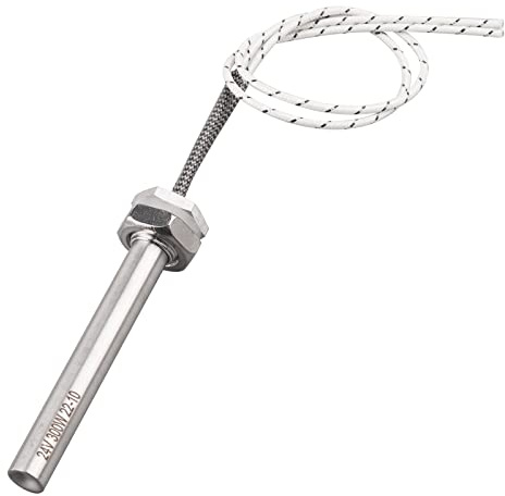 Heizpatrone Mehrzweck-Heizung für Heimwerker Heizelement aus Edelstahl 24V 300W M16 Durchmesser 16mm Flansch mit Mutter