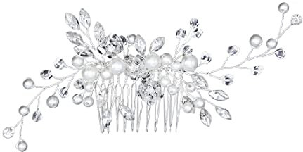 WeddHuis 1 Stück Braut Haarkamm mit Perlen und elegantem Schmuck - perfekter Haarschmuck für Frauen zur Hochzeit
