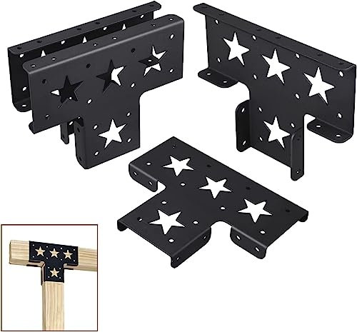 VANROUG 4 staffe angolari per pergola a 3 vie, staffe a T per 4 x 4 (effettivi: 8,9 cm)
