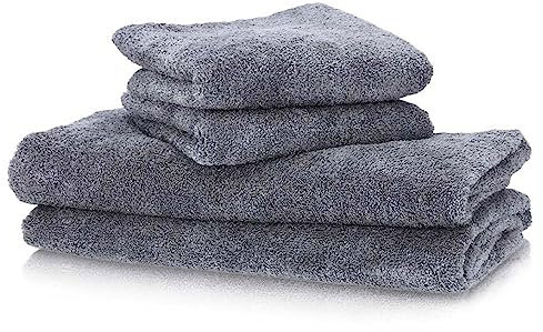 Pastaclean® Badetücher und Freizeit Handtücher (Anthrazit), Kuschelweiche Duschtücher, Extrem saugstark, Sanft zur Haut, 4tlg.