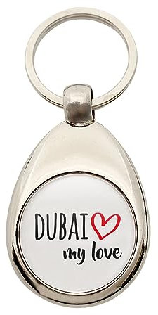Huuraa Schlüsselanhänger Dubai my love Geschenk Metall Einkaufswagenchip Dubai Geschenkidee