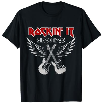 Geburtstag E-Gitarre Metal Rock Band Gitarrist geboren 1955 T-Shirt