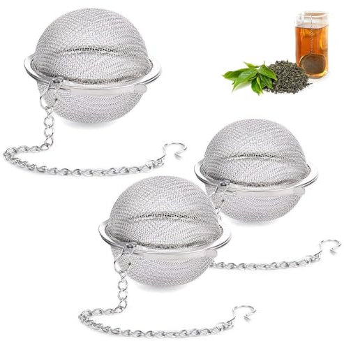 Filtre à Thé, Infuseur à Thé pour Thé En Vrac, 3pcs Passoire à Thé en Acier Inoxydable, Ensemble Passoire à Thé Ronde, Filtre The pour Tasse pour Épices Théière Mug Tasse Bouteille