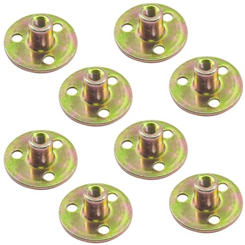 CEEYSEE 10 Pezzi Dado a T M6 Dado Flangiato con Flangia Foro Bavato Round Base Screw in T Nut Fissaggio Della Flangia a Tre Fori per Elettrodomestici e,Mobili (M6/FLZ-LM)