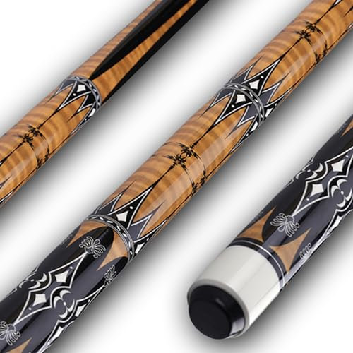 Sinsilvie 58 Pool Queue with 13mm Tip,19 20 oz Billiard Cue,Schwarz oder Weiß,1/2 Maple Queue Sticks Pool Cue,Billard Queue für Männer und Frauen. (Braun 20 oz)