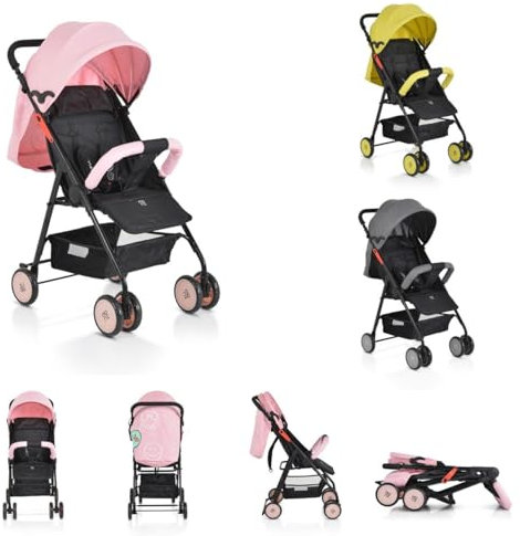 Moni Kinderwagen, Buggy Capri klappbar, Sicherheitsgurt, Rückenlehne verstellbar rosa