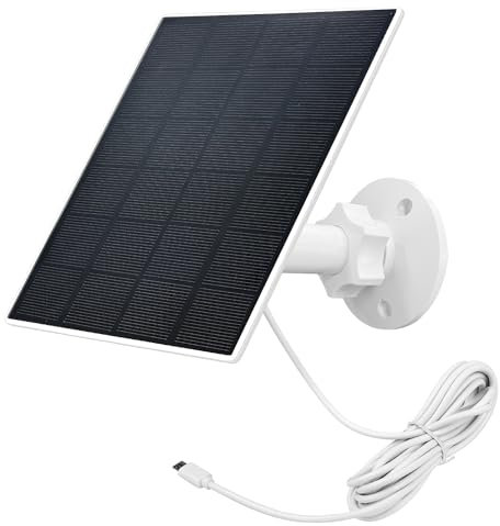 Solar Panel Charger for Battery Powered Wireless Video Doorbell Camera (J4N/J4SN/J9/J10/MR05/MR03) Battery Security Camera, 5V 3W Micro USB Port 360 Degree Rotatable Solar Panel, IP66 Waterproof